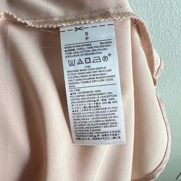 Banana Republic Factory Lace Yoke Sleeveless Top Women's S Pink Peachy Relaxed - Picture 6 of 6